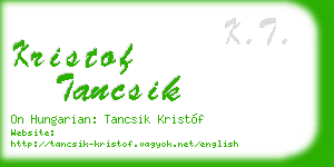 kristof tancsik business card