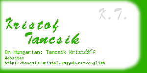 kristof tancsik business card